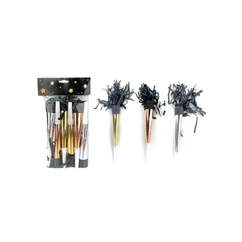 Sachet 6 trompettes 20cm métallisés