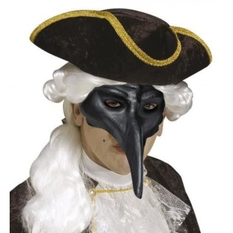 [WID46873] Schwarze Langnasenmaske Karneval von Venedig