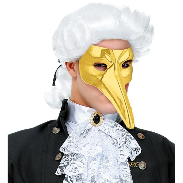 [WID46898] Goldene Langnasenmaske Karneval von Venedig