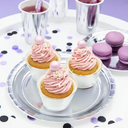 10 Assiettes rondes en carton métallisées