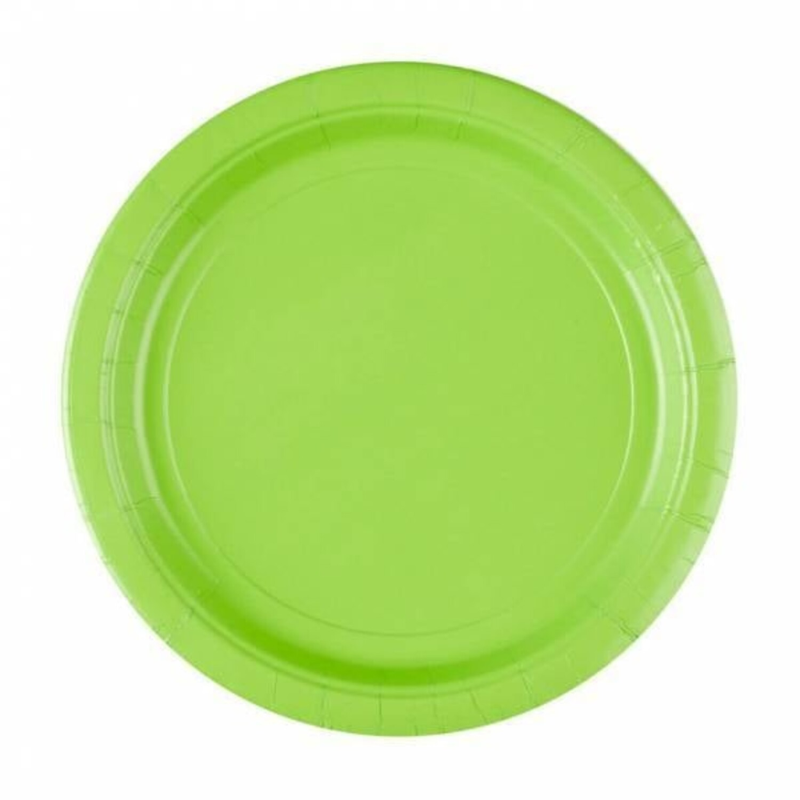 Assiettes en carton vert kiwi, paquet de 8