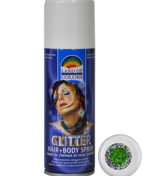 [FUN41006] Laque pailletée verte corps et cheveux
