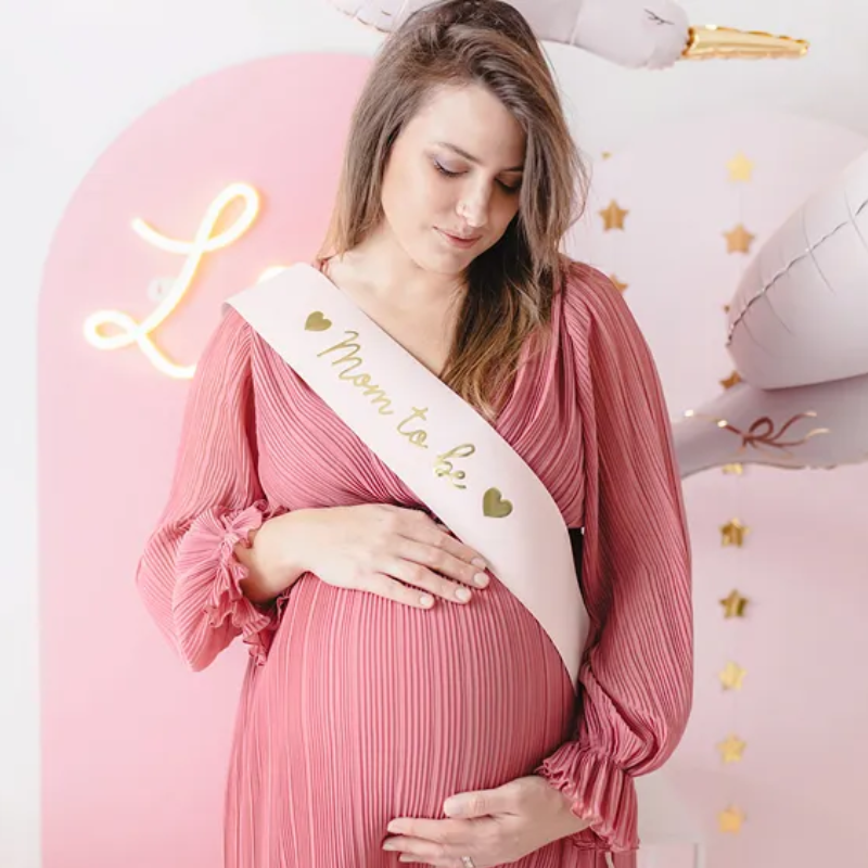 Écharpe "Mom to be" rose