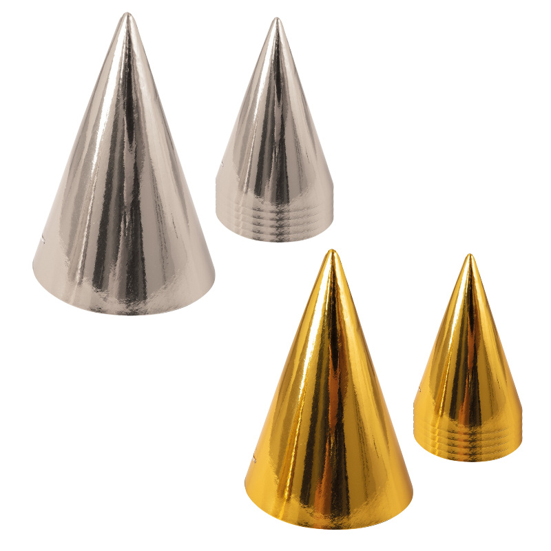 [PCL21800] Chapeaux en carton, paquet de 6 (Argent métalique)