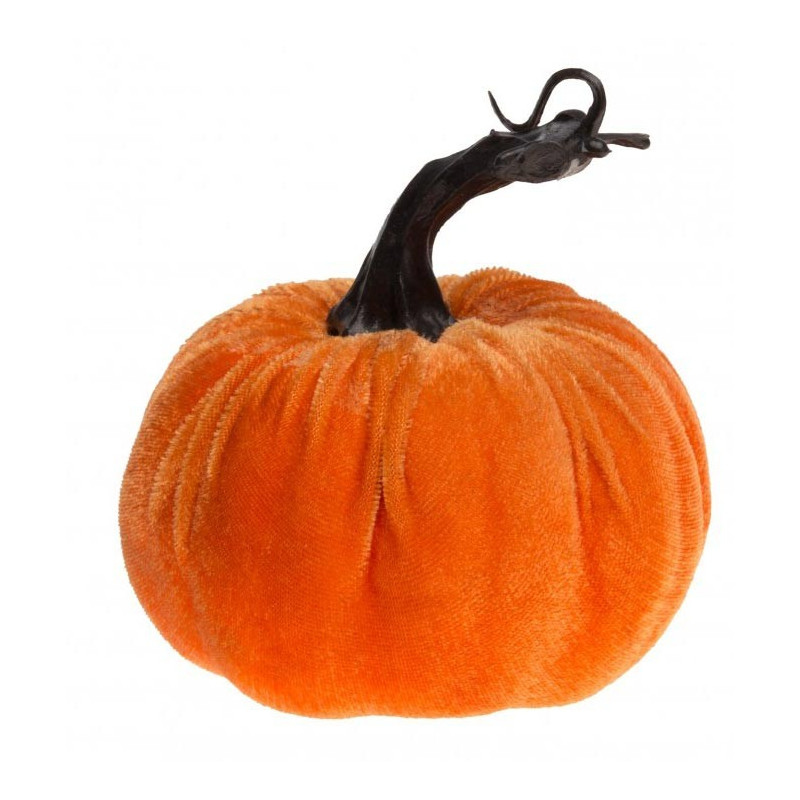 Citrouille en velours 10 cm