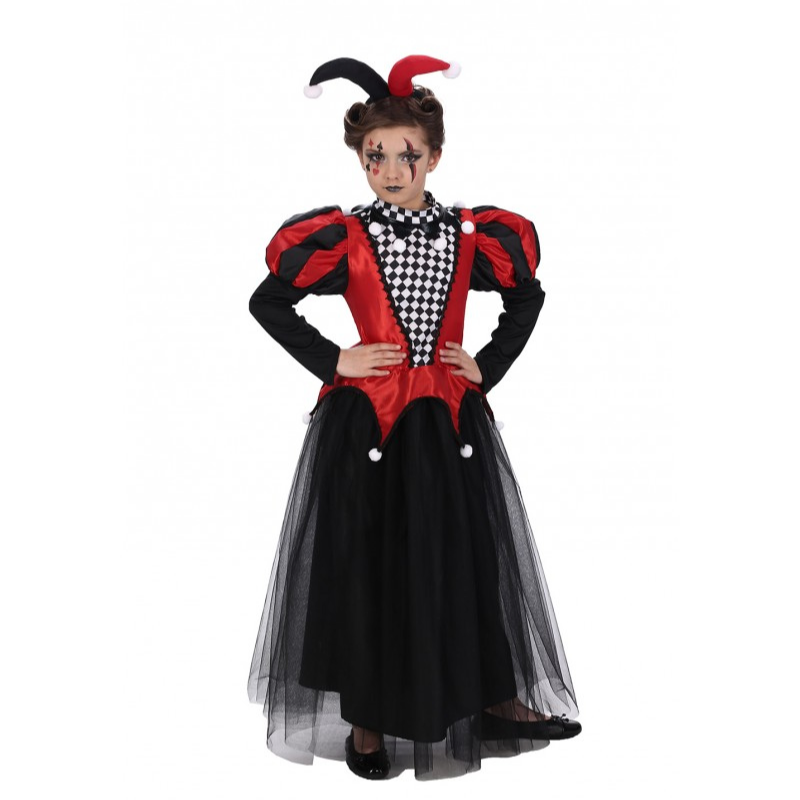 [CHAH4223116] Déguisement Miss joker arlequin pour fille  (4-5 ans /116 cm)