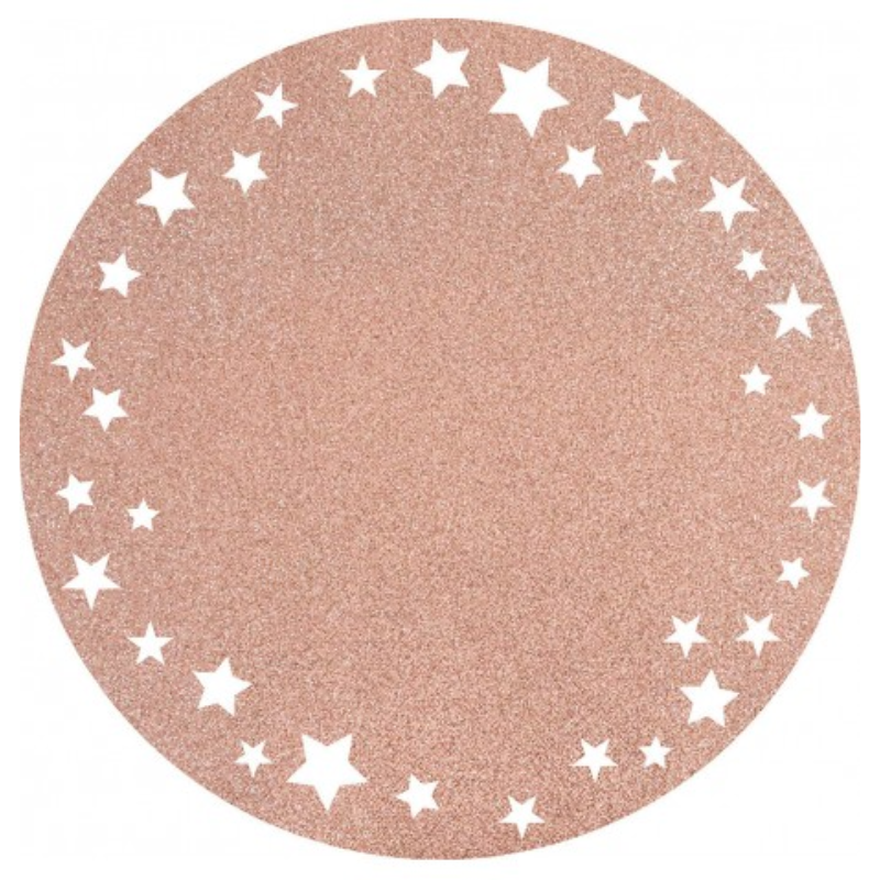 [CHA12532-79] Glitzer-Platzsets mit Sternen 34cm (Rose gold)