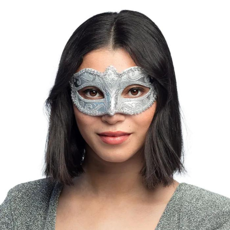 Mask Venetian metallic with glitter