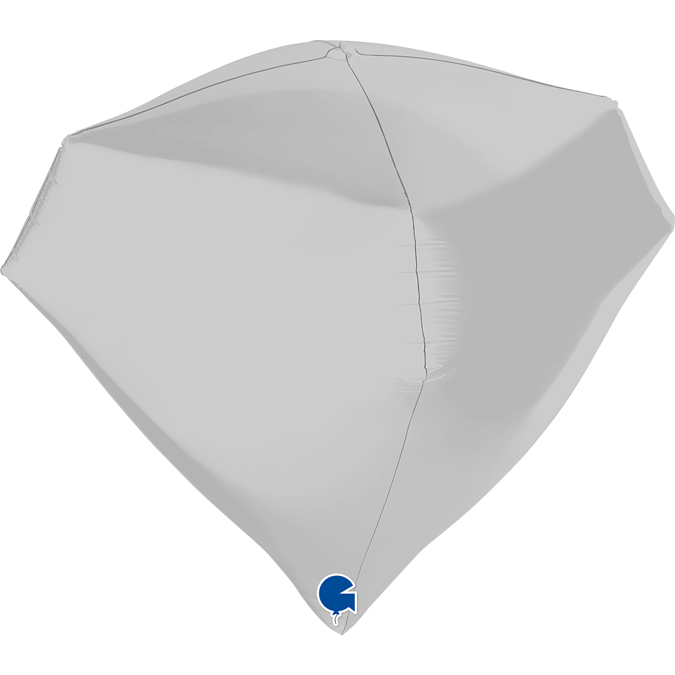 Ballon alu Pyramide blanc 18"/46 cm - Grabo