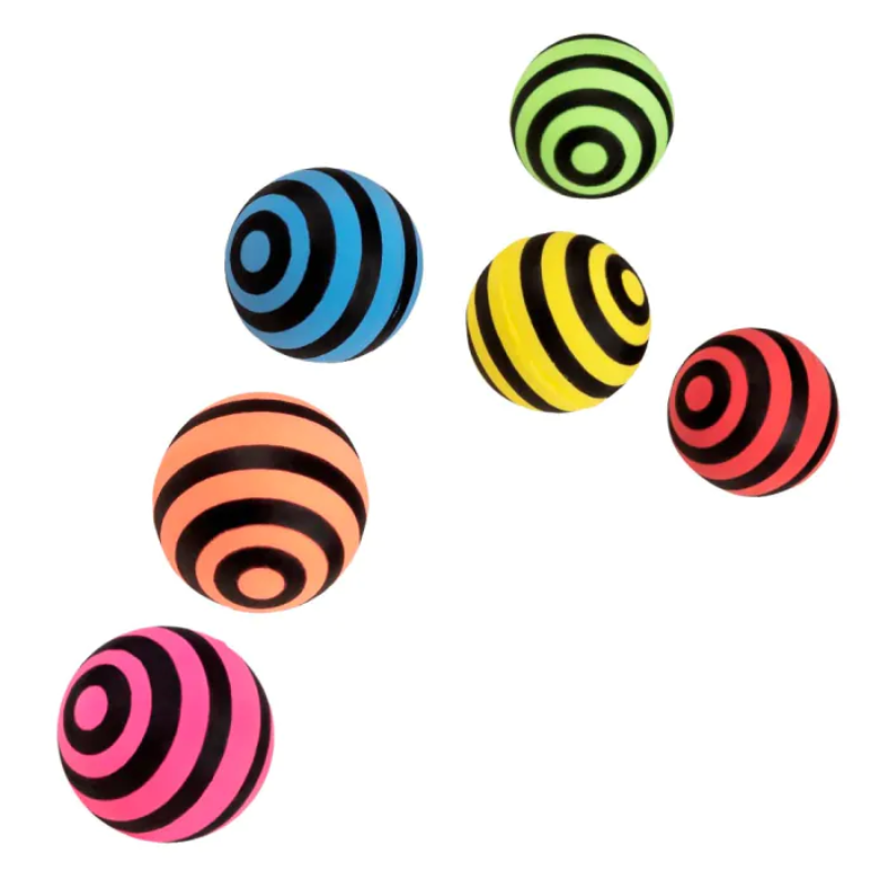 [BOL30832] 6 Balles bouncy striped