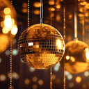 Boules Disco 8 cm or - paquet de 6