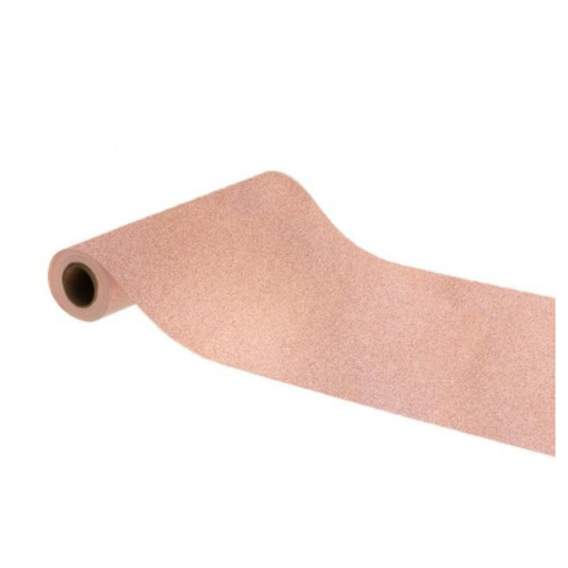 [CHA11445-79] Chemin de table paillettes noir 30cm x 5m (Rose gold)