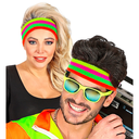 Bandeau de tête multicolore fluo