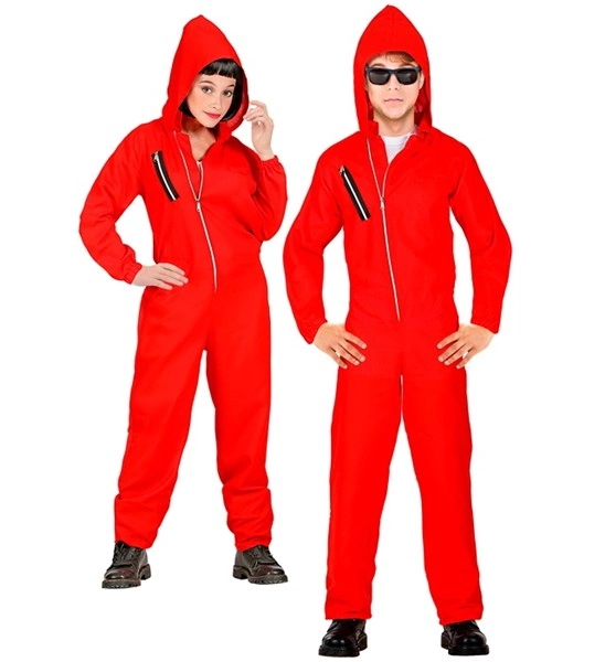 Déguisement braqueur pour enfant – combinaison rouge