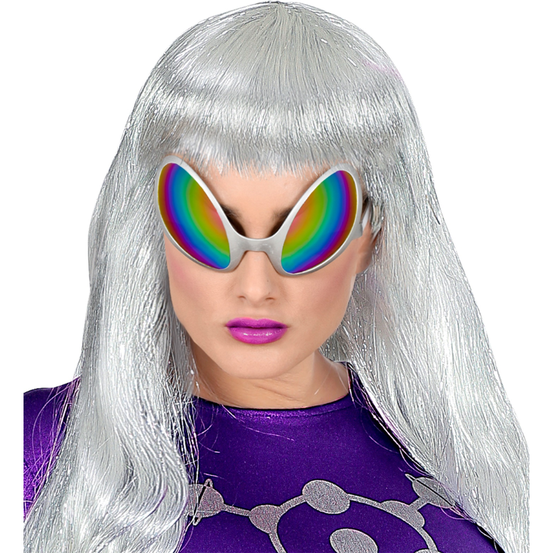 [WID68596] Brille Alien mit Gläser holografisch