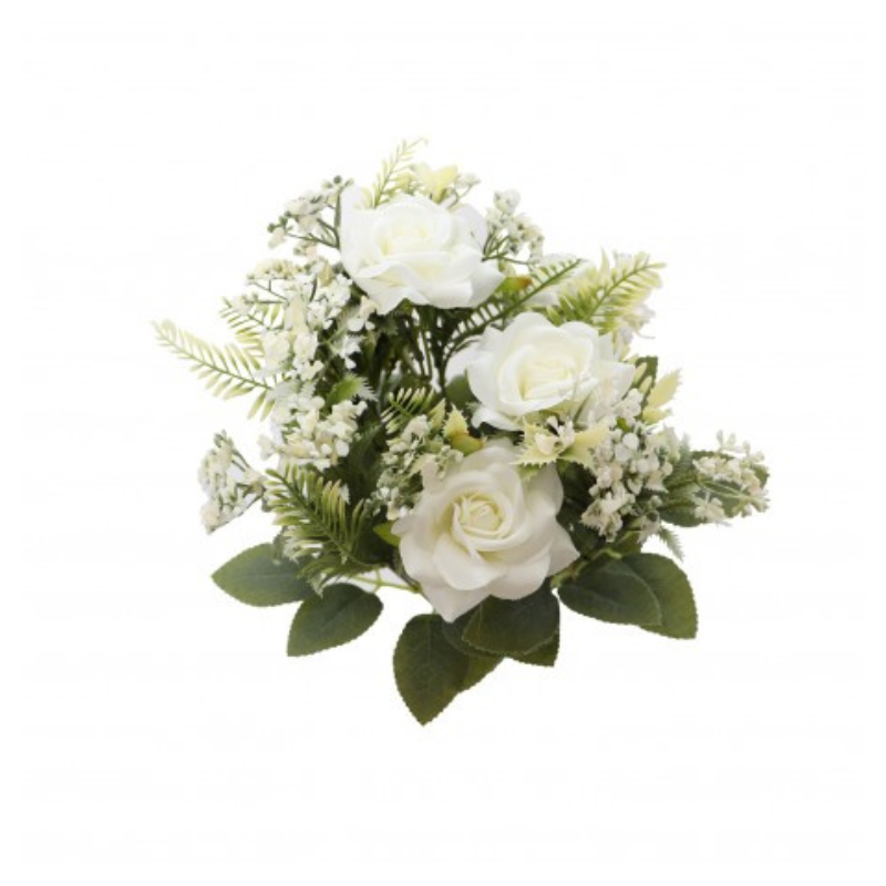 Bouquet de 5 roses avec feuillage