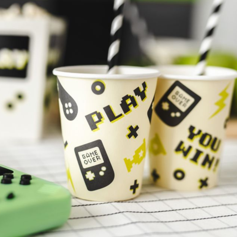 [PS10037] 6 cups "Gamer" games video