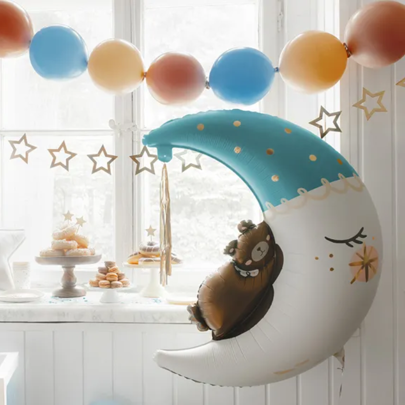 Moon and Teddy Bear Balloon 98 cm