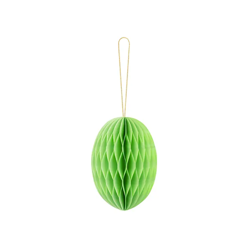 [PARZDP3-12-102] Décoration Œuf nid d'abeille 12 cm (Vert)