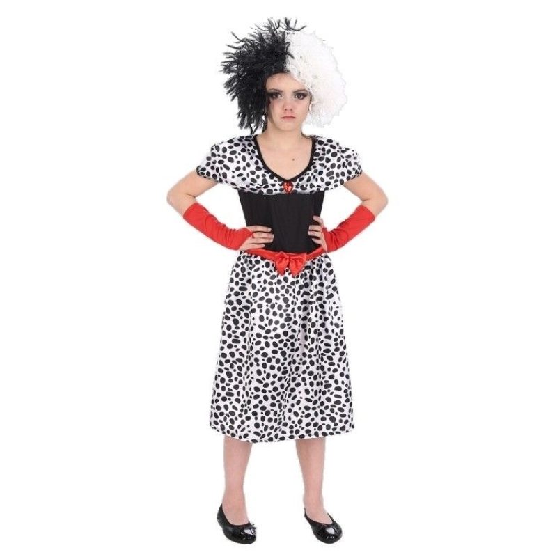 [CHAH4236128] Cruella Costume for Girls (5-7 ans /128 cm)