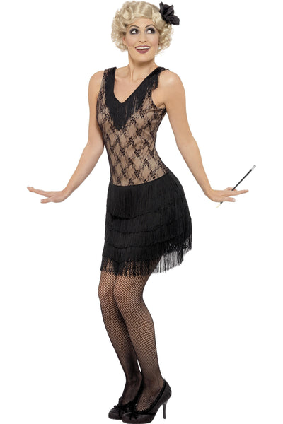 [SMI30042S] All that Jazz Costume, black, dress and hairpiece (S)