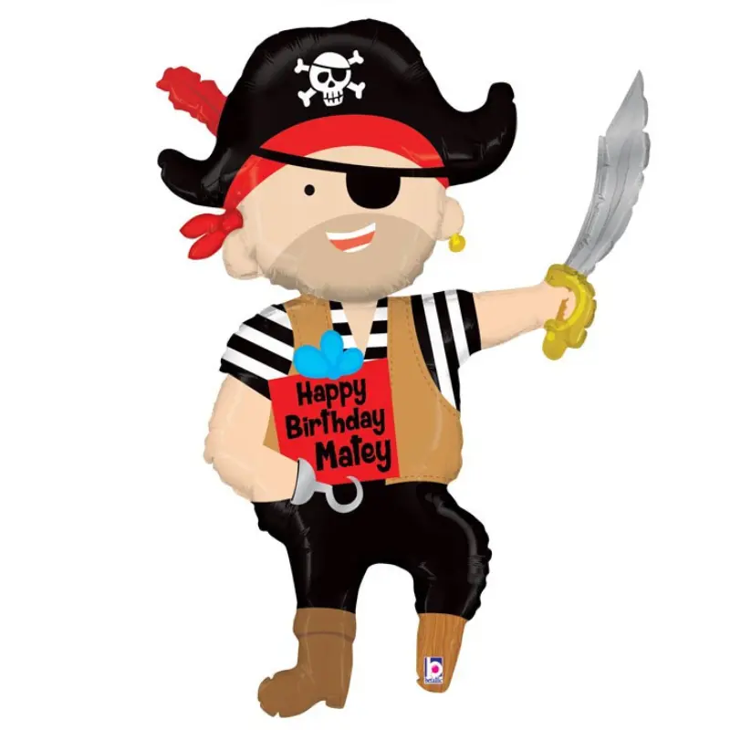 [PMS35268-P] Ballon alu Pirate "Happy Birthday Mate" 112 cm