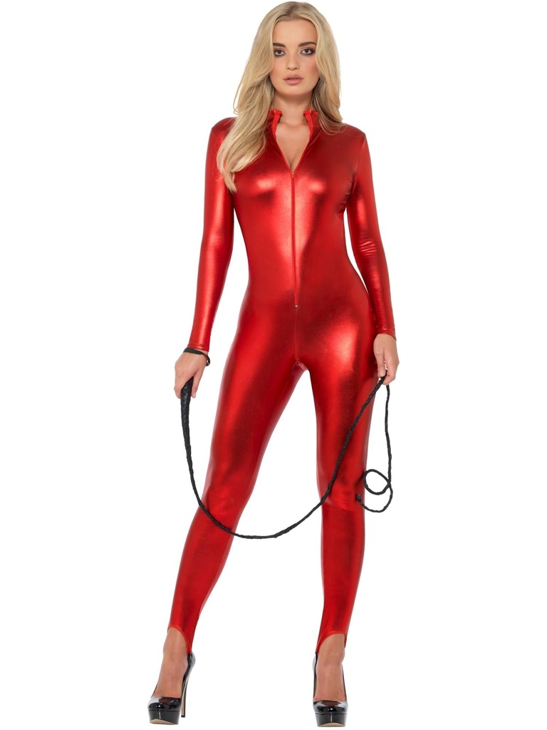 [SMI48688XS] Fever Sexy Red Whip Mistress Jumpsuit Costume for Women (XS)