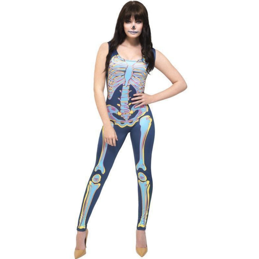 [SMI48153S] Fever Skeleton Jumpsuit Costume for Women (S)