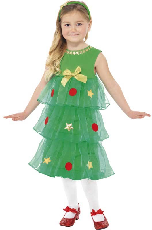 [SMI24332M] Costume Petit Sapin de Noël (robe, bandeau) T.S / 4-6 ans (7-9 ans)