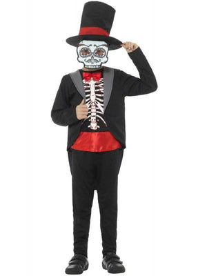 [SMI45189M] Day of the Dead Boy Costume, Black, with Jacket TAILLE 7-9 ANS (7-9 ans)