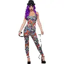 Fever Creepy Clown Costume, Multi-Coloured