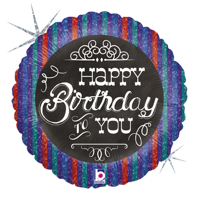 Ballon alu Chalkboard birthday 18"/46 cm - Grabo