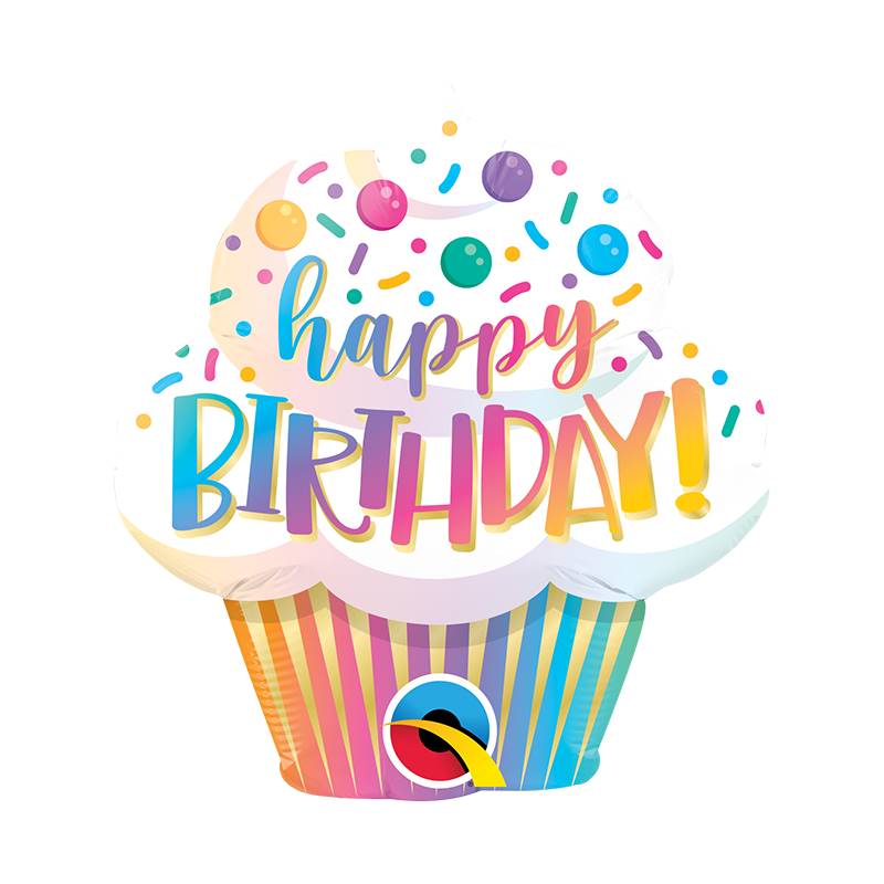 Ballon tige cupcake Happy birthday