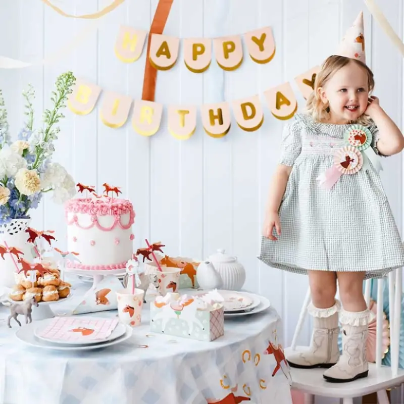[PARGRL111] Guirlande happy birthday collection cheval, 150 cm