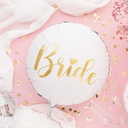 Ballon blanc "Bride" en or 45 cm