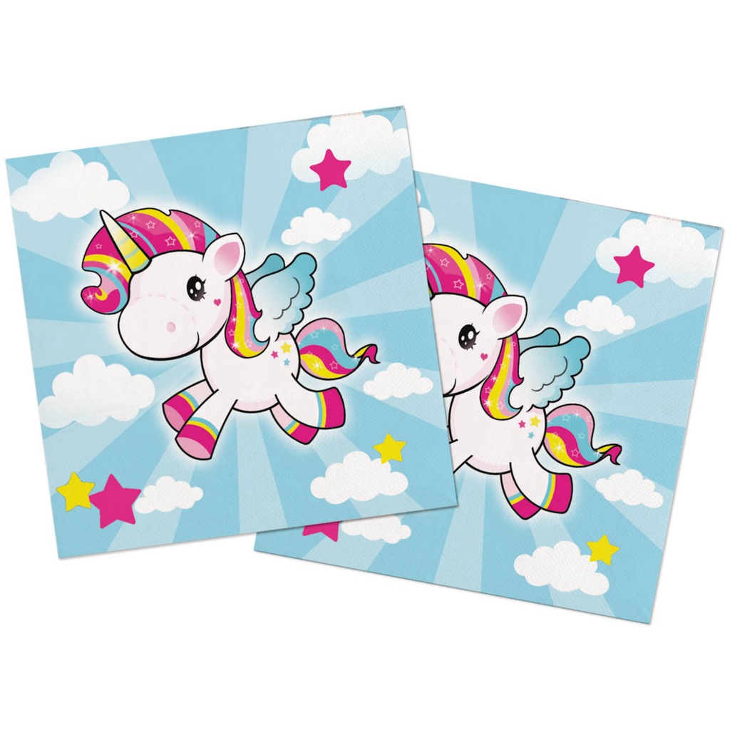 [FOL65042] 20 Serviettes Licorne bleues