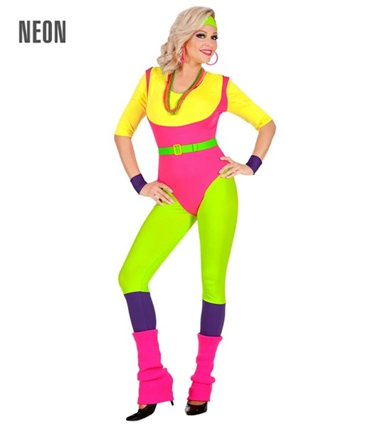[WID48419] 80er-Jahre Aerobic-Trainerin Kostüm für Damen (XS)