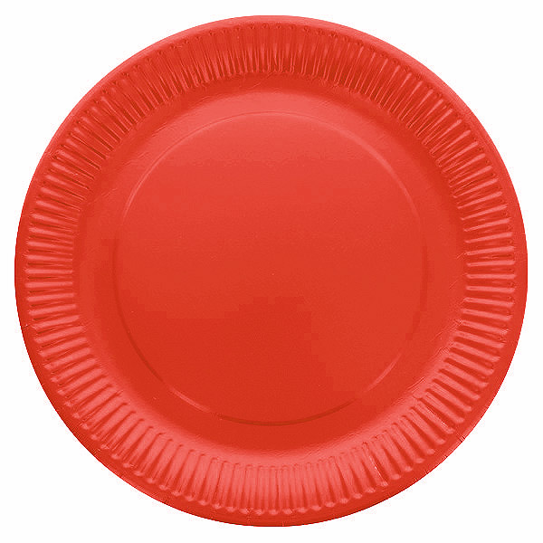 [FOL50602] 8 assiettes en couleurs mates (Rouge)