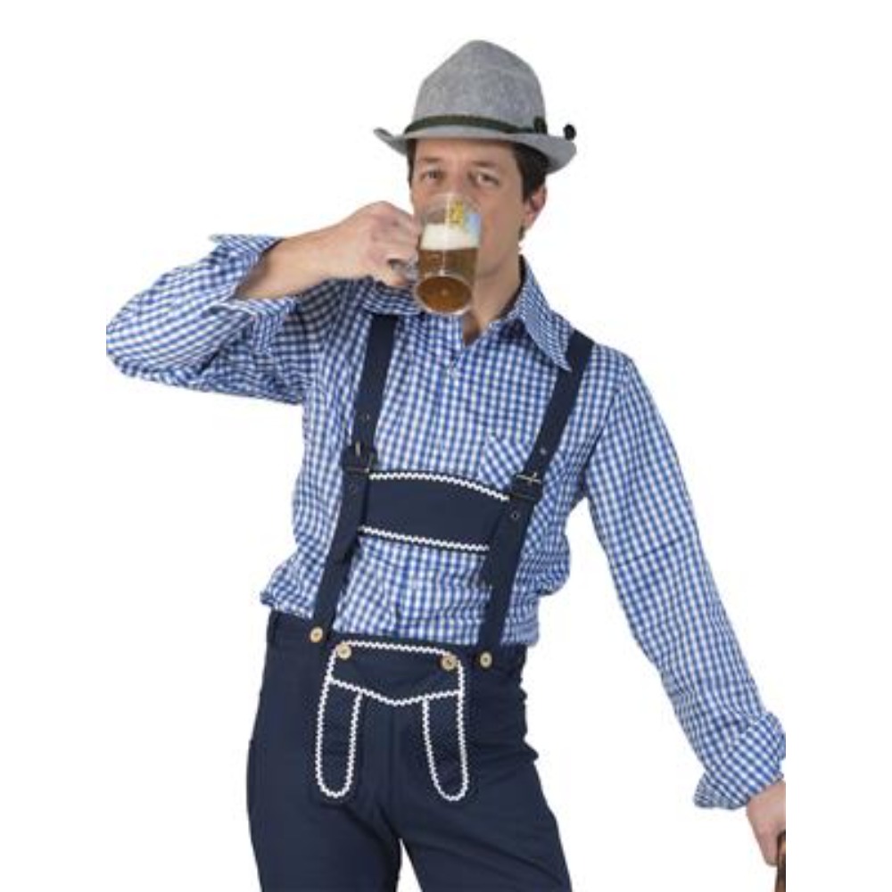 [FUN601274_48/50] Bayerisches Oktoberfest-Karohemd blau-weiß (48-50)