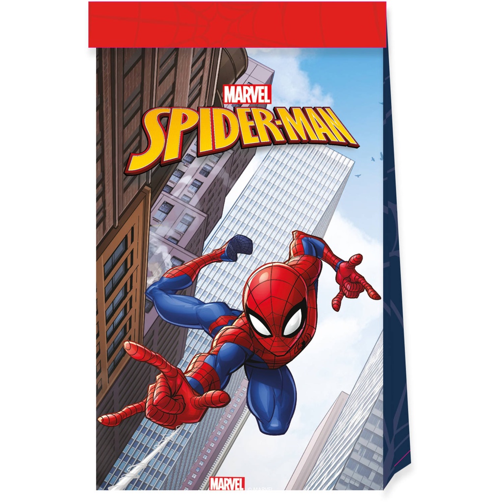 [FOL93869P] Spiderman paper party bags, set of 4