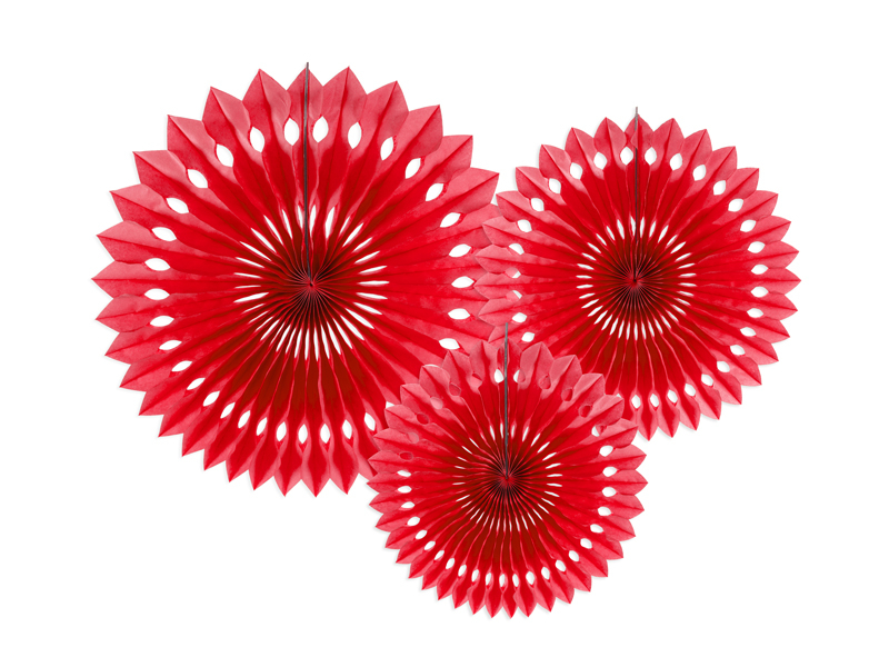[PARRPB1-007] Papierrosetten - 3er-Pack (Rouge)