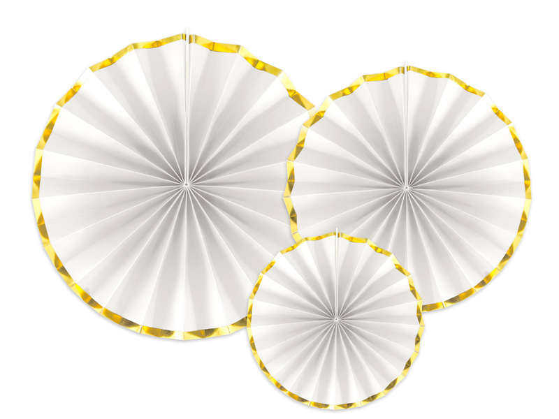 [PARRPK19-008] Rosetten mit Goldrand - 3er-Set (Blanc)