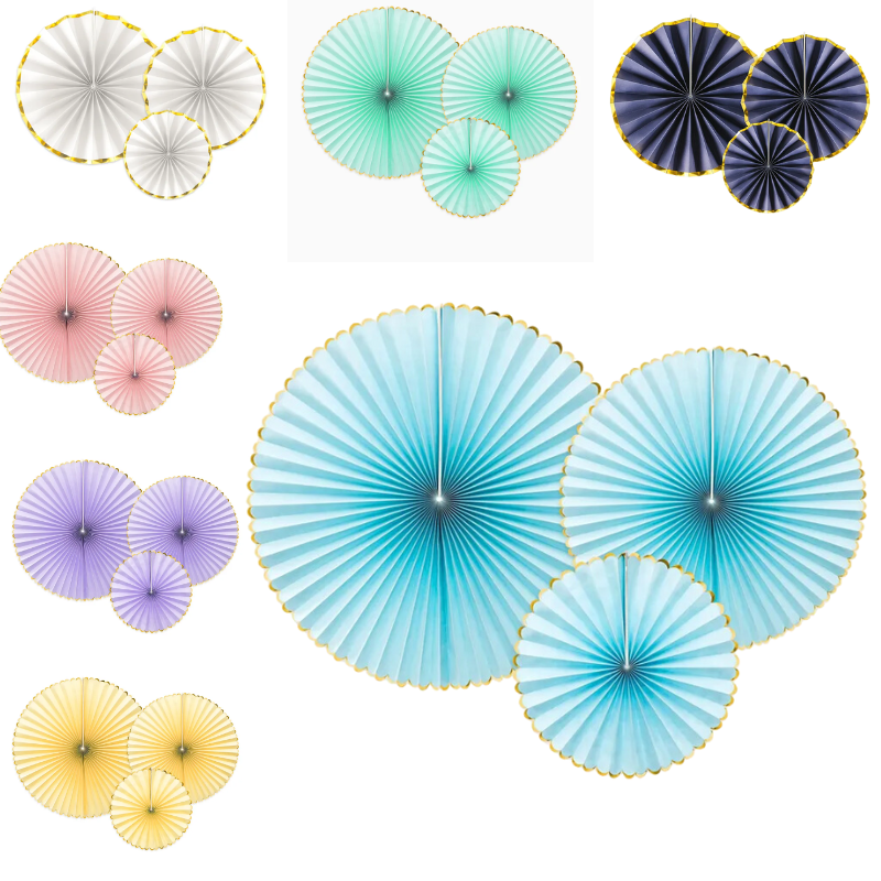 Rosettes avec bordure or - Lot de 3 