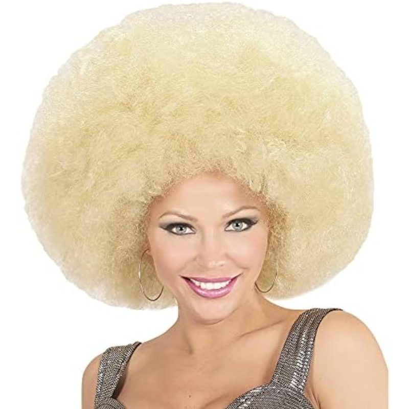 Perruque afro extra frisée blonde