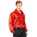 Chemise à jabot en satin