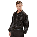 Chemise à jabot en satin 