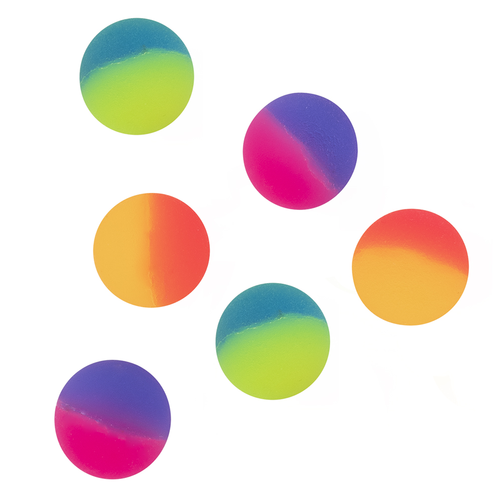 Balles rebondissantes arc-en-ciel, lot de 6