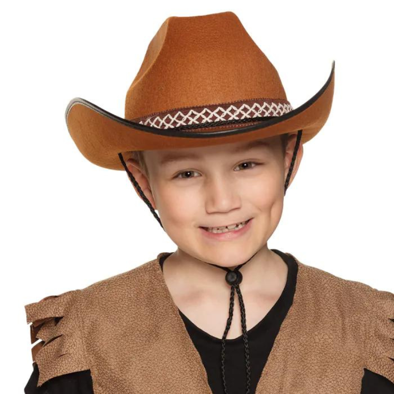 [BOL54370] Cowboyhut aus Filz für Kinder (BRUN)