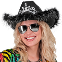 Chapeau de Cowgirl avec plume et couronne