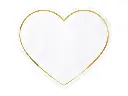 20 Serviettes en Papier Coeur Blanc et Or